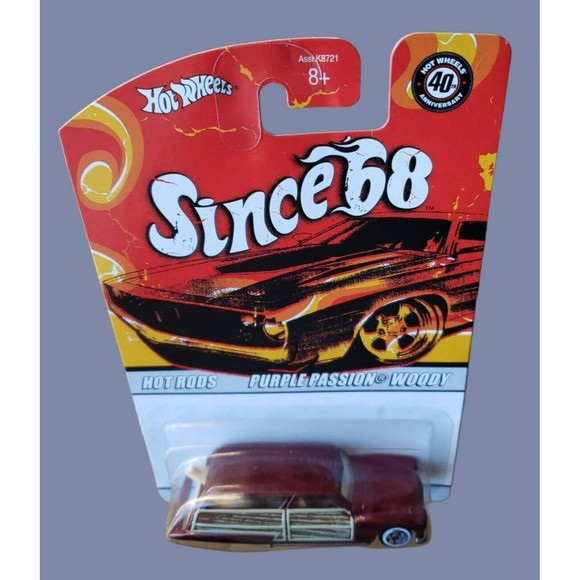 2008 Hot Wheels PURPLE PASSION WOODY Since 68 Hot Rods Metalflake Burgundy 1:64 - Picture 3 of 10